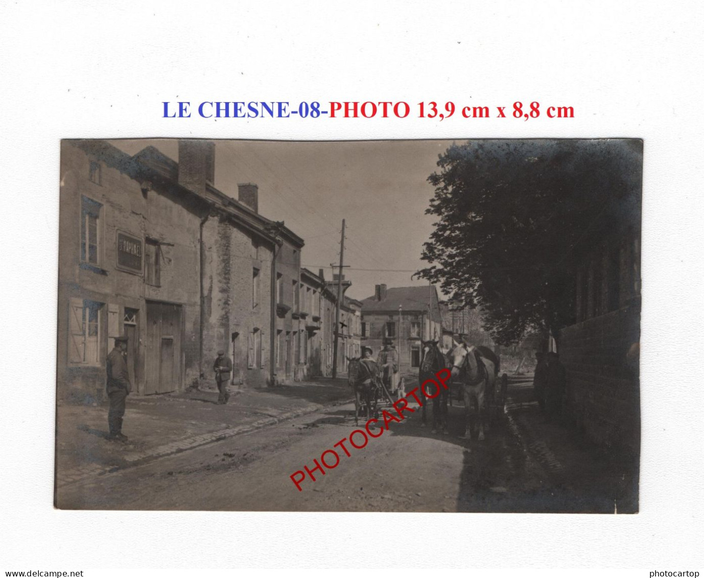 LE CHESNE-PHOTO allemande-GUERRE 14-18-1 WK-FRANCE-08-MILITARIA
