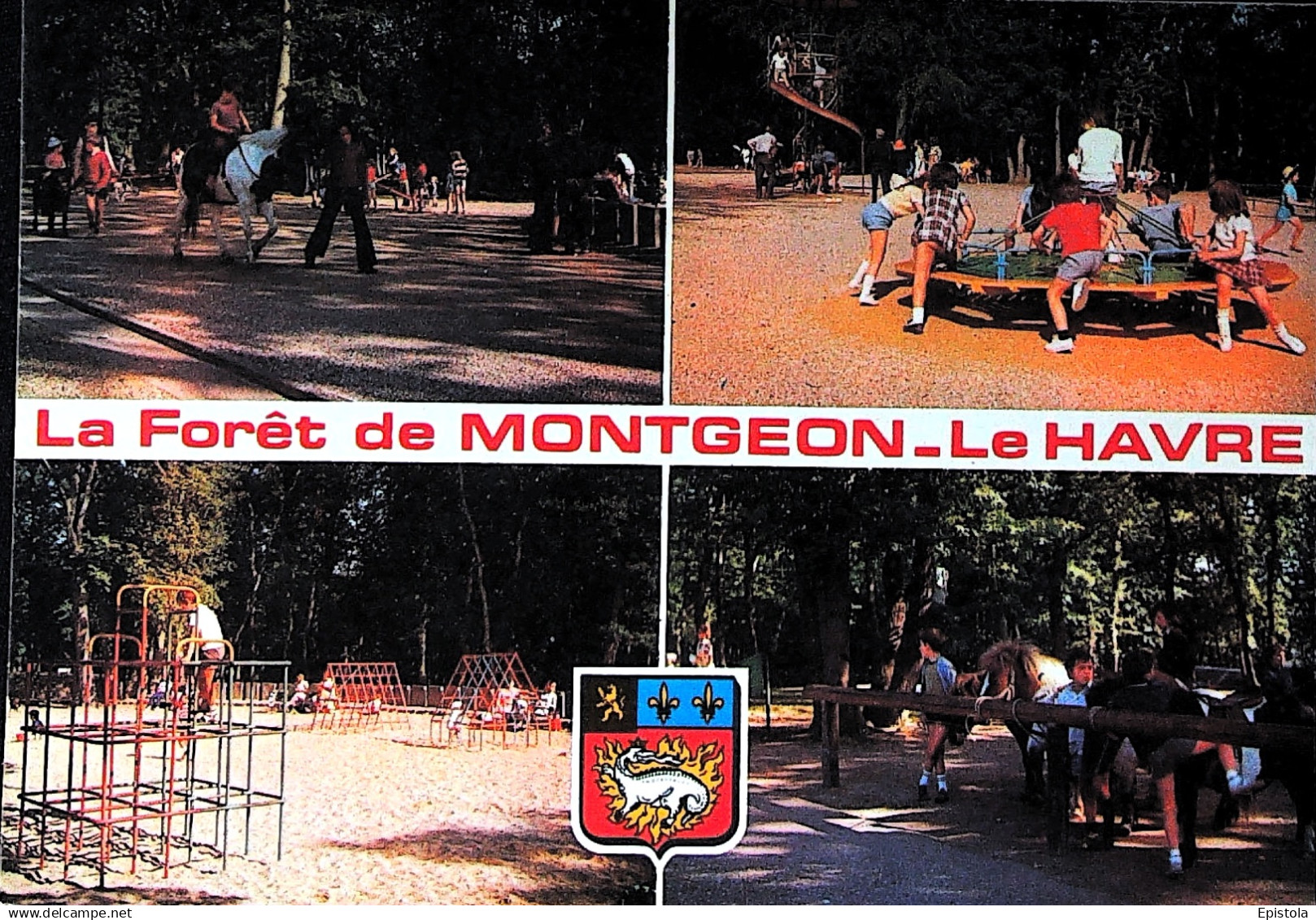 ► LE HAVRE - 76 - Forêt de Montgeon - Jeux Enfants Tourniquet Cage Ecureuil Ecusson  Cpsm