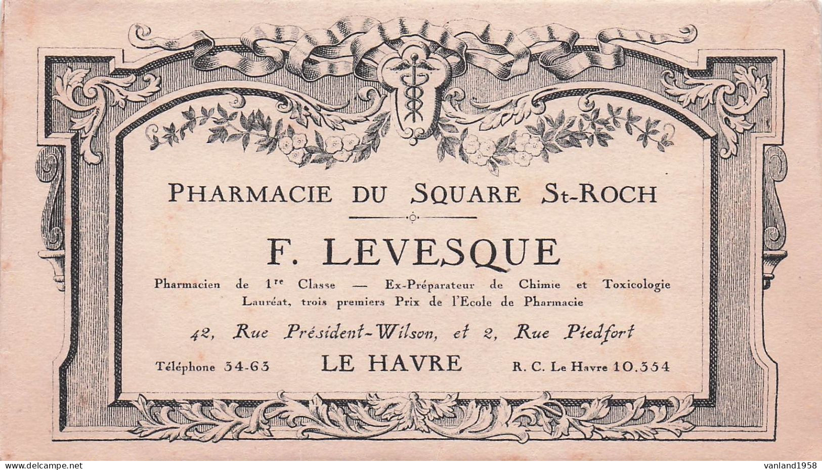 LE HAVRE-enveloppe pharmacie du square Saint Roch