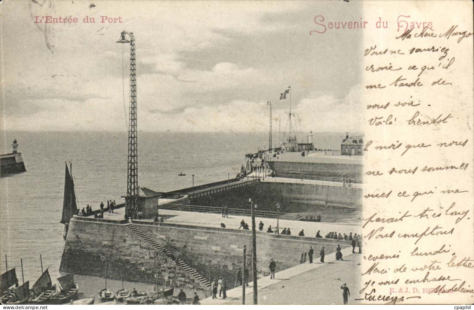 Le Havre - L'Entree du Port - Souvenir du Havre CPA