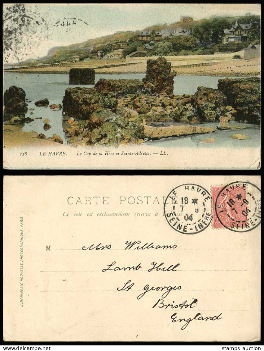 LE HAVRE Le Cap de la Heve et Sainte Adresse Normandy 1904 Old Postcard L.L. 128