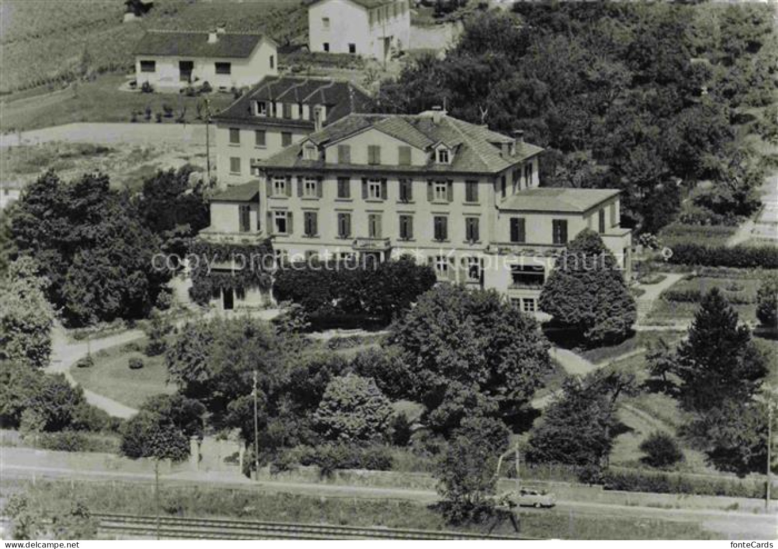 Le Landeron Vue aerienne Home mixte Bellevue pour personnes agees