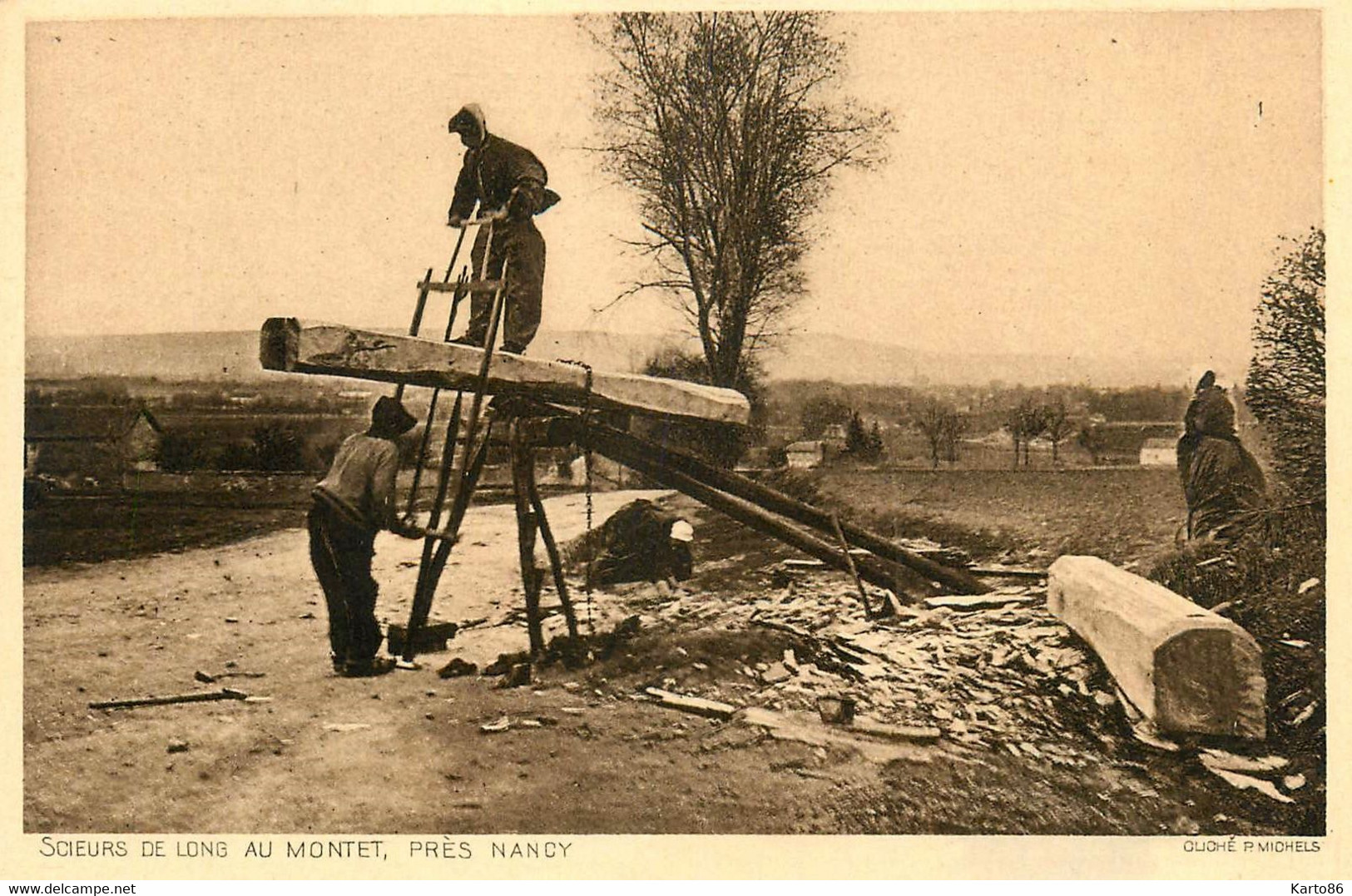 le montet , vandœuvre lès nancy * les scieurs de long * thème métier bois scierie