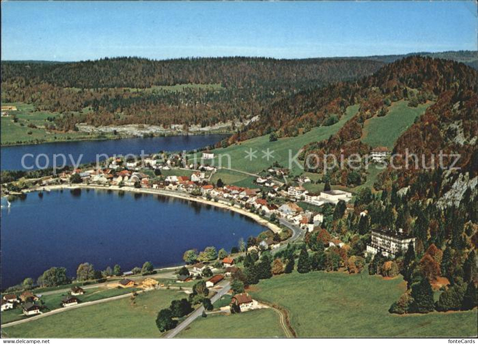 Le Pont VD Fliegeraufnahme Lac-de-Joux Lac-Brenet