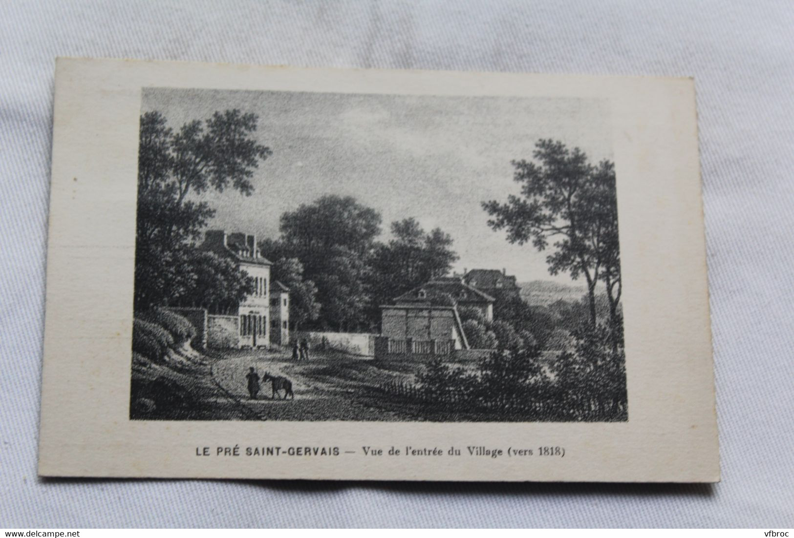 le Pré saint Gervais, vue de l'entrée du village vers 1818, Seine saint Denis 93