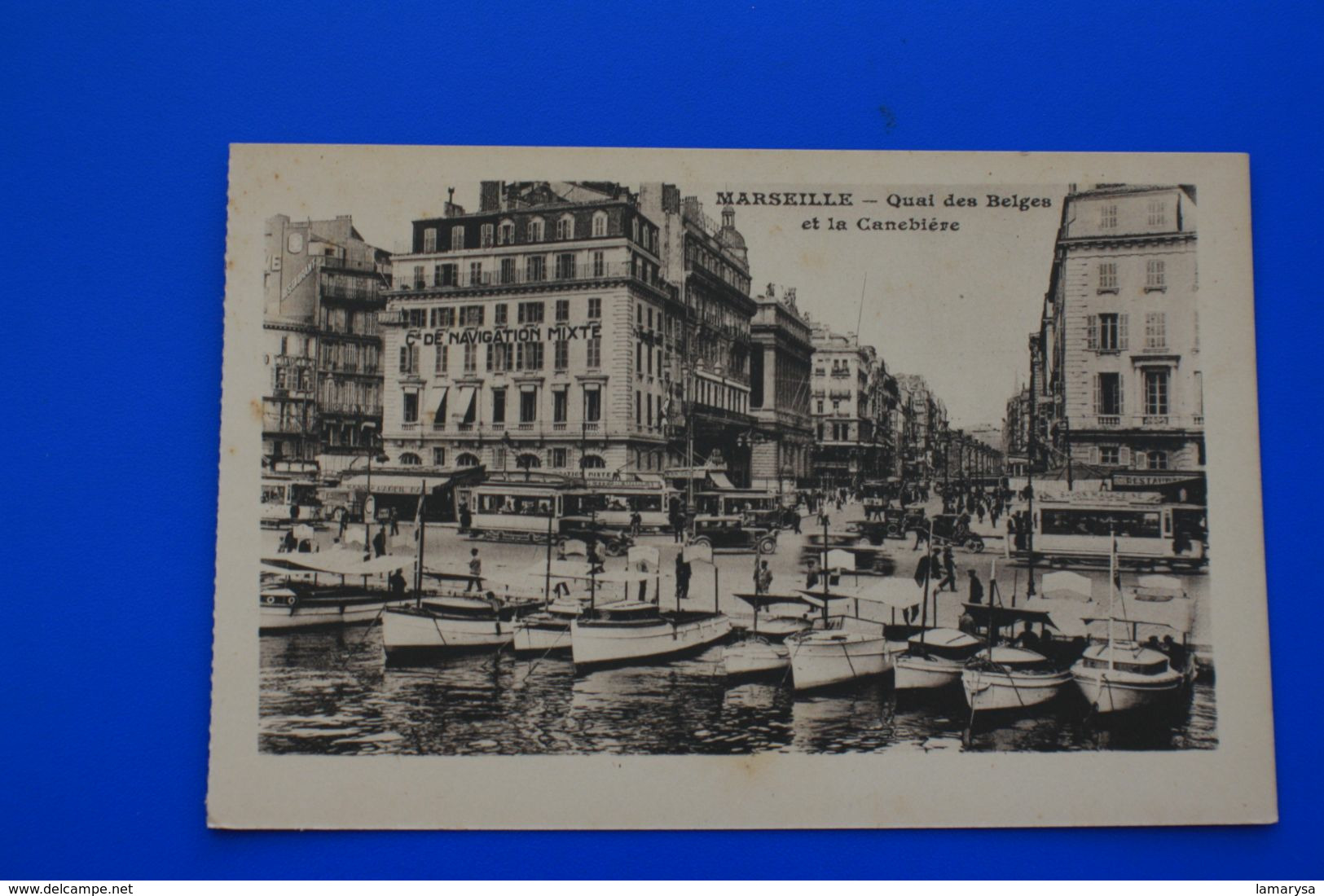LE QUAI DES BELGES Le VIEUX PORT  LA CANEBIERE -- MARSEILLE CPA-  Carte Postale [13] Bouches-du-Rhône-neuve non écrite