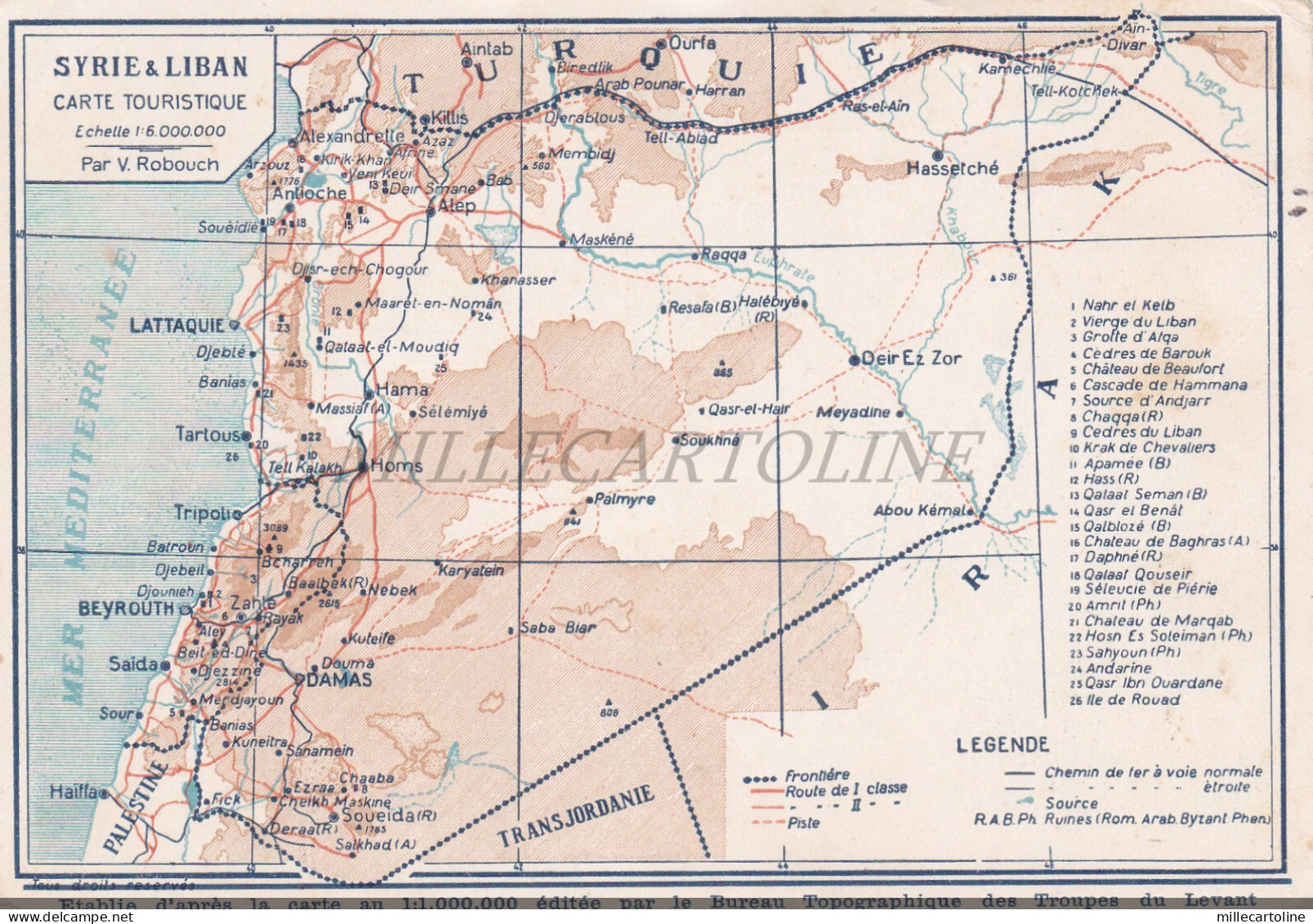 LEBANON - Syrie & Liban Carte Touristique, Postcard Beyrouth Imp.catholique