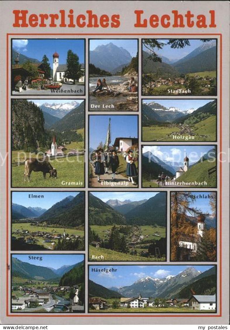 Lechtal Tirol Panoramakarte Stanzach Hinterhornbach