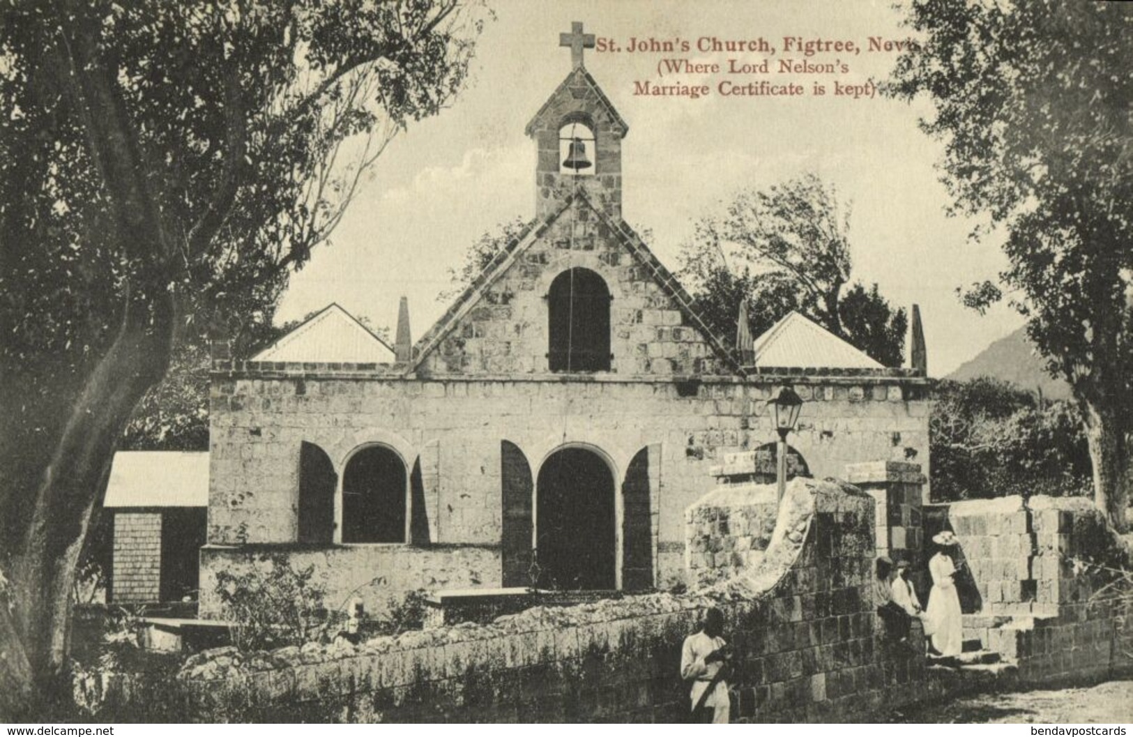 Leeward Islands, NEVIS W.I., St. John Church "Figtree" (1899) Postcard
