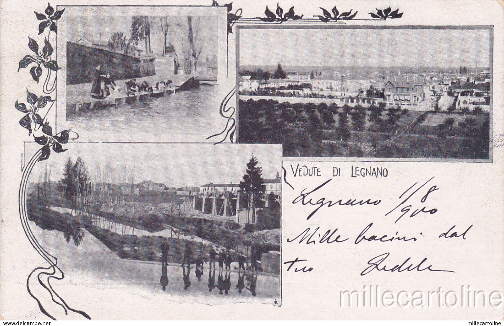 * LEGNANO - Panorami con Lavandaie 1900