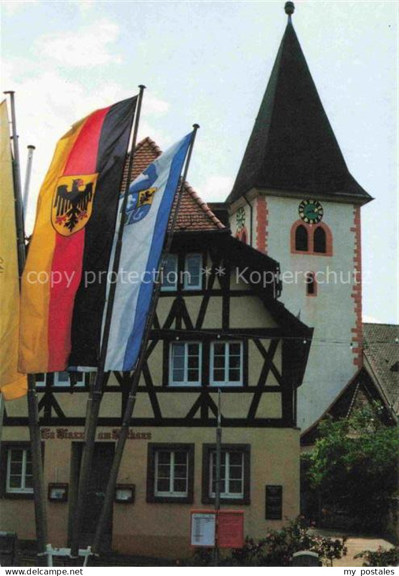 Leimen Baden Heidelberg Kirchturm mit Fachwerkhaus