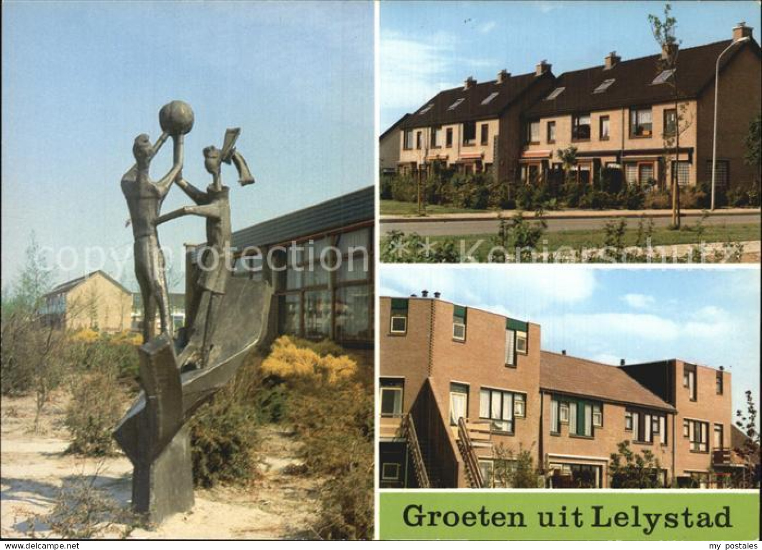 Lelystad Skulptur und Wohnhaeuser