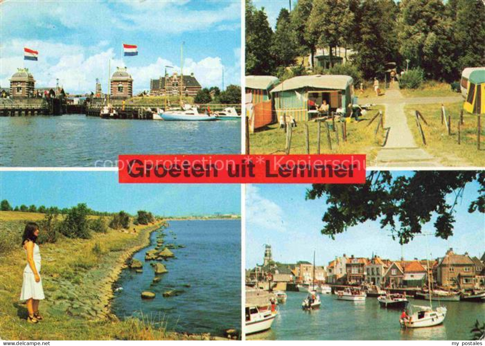 Lemmer Friesland NL Schleuse Hafen Boote Camping Ijsselmeer Kanal Wohnwagen