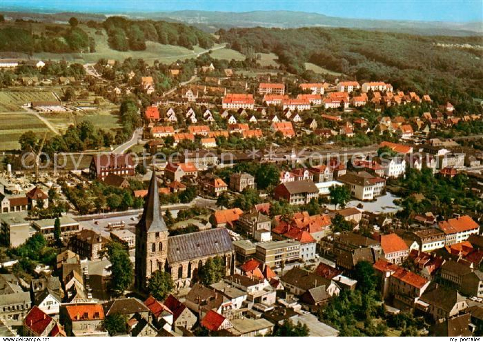 Lengerich Westfalen Fliegeraufnahme mit Kirche