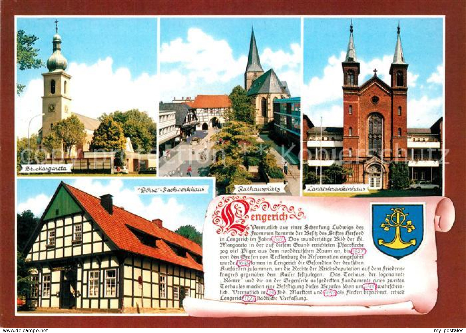 Lengerich Westfalen Margareta Kirche Rathausplatz Landeskrankenhaus Chronik