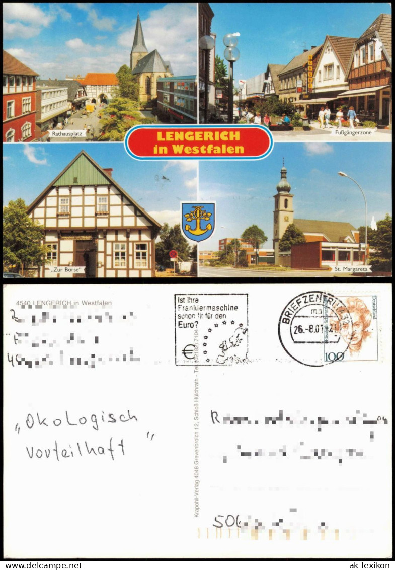 Lengerich (Westfalen) Mehrbild-AK u.a. mit Rathausplatz Fußgängerzone 2001