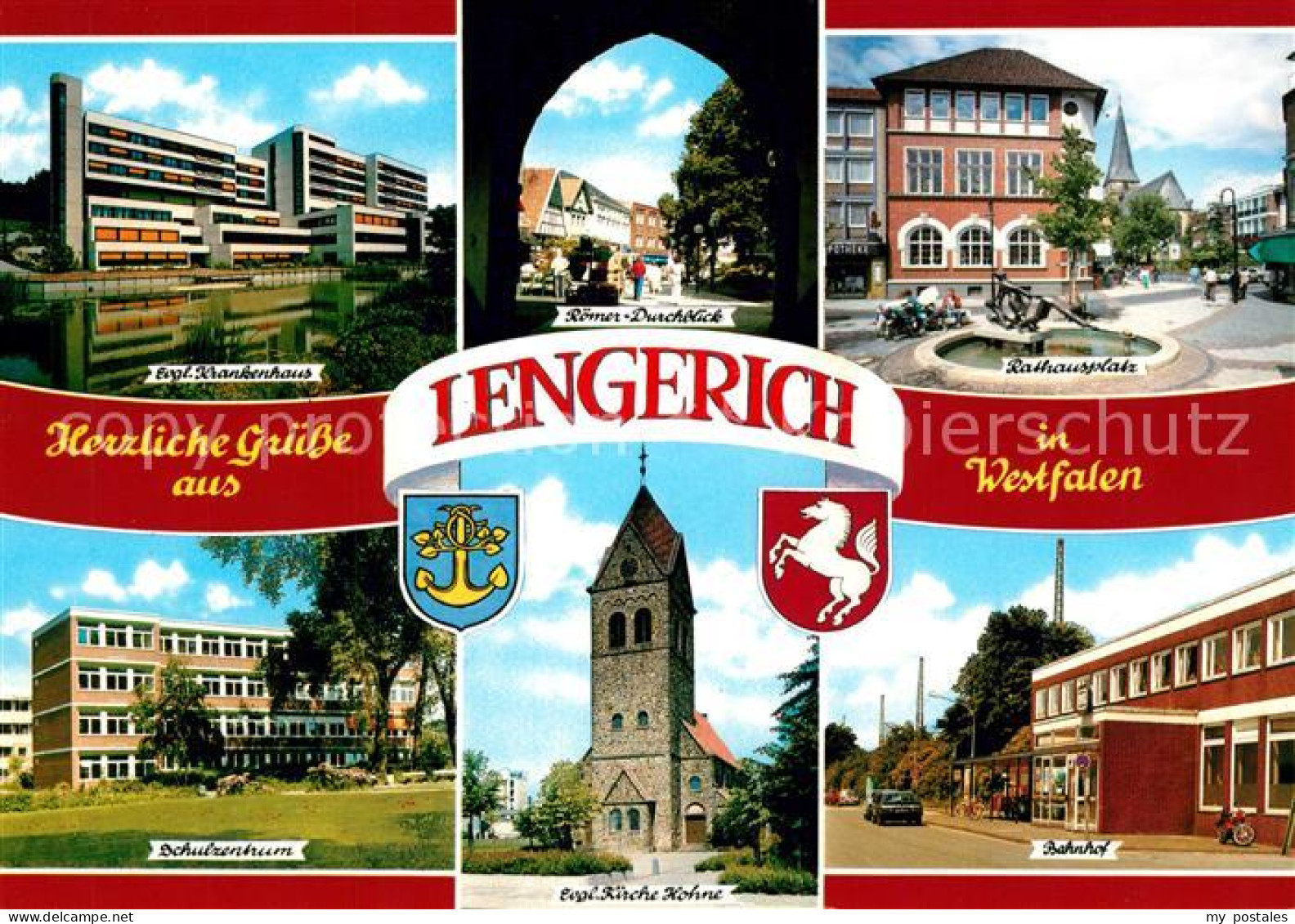 Lengerich Westfalen Rathausplatz Roemer-Durchblick Bahnhof
