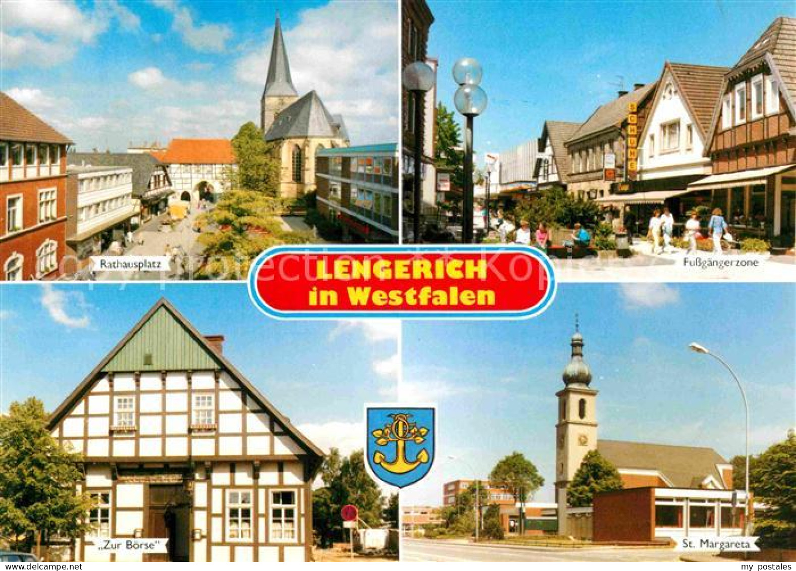 Lengerich Westfalen Rathausplatz St. Margareta Zur Boerse Fussgaengerzone