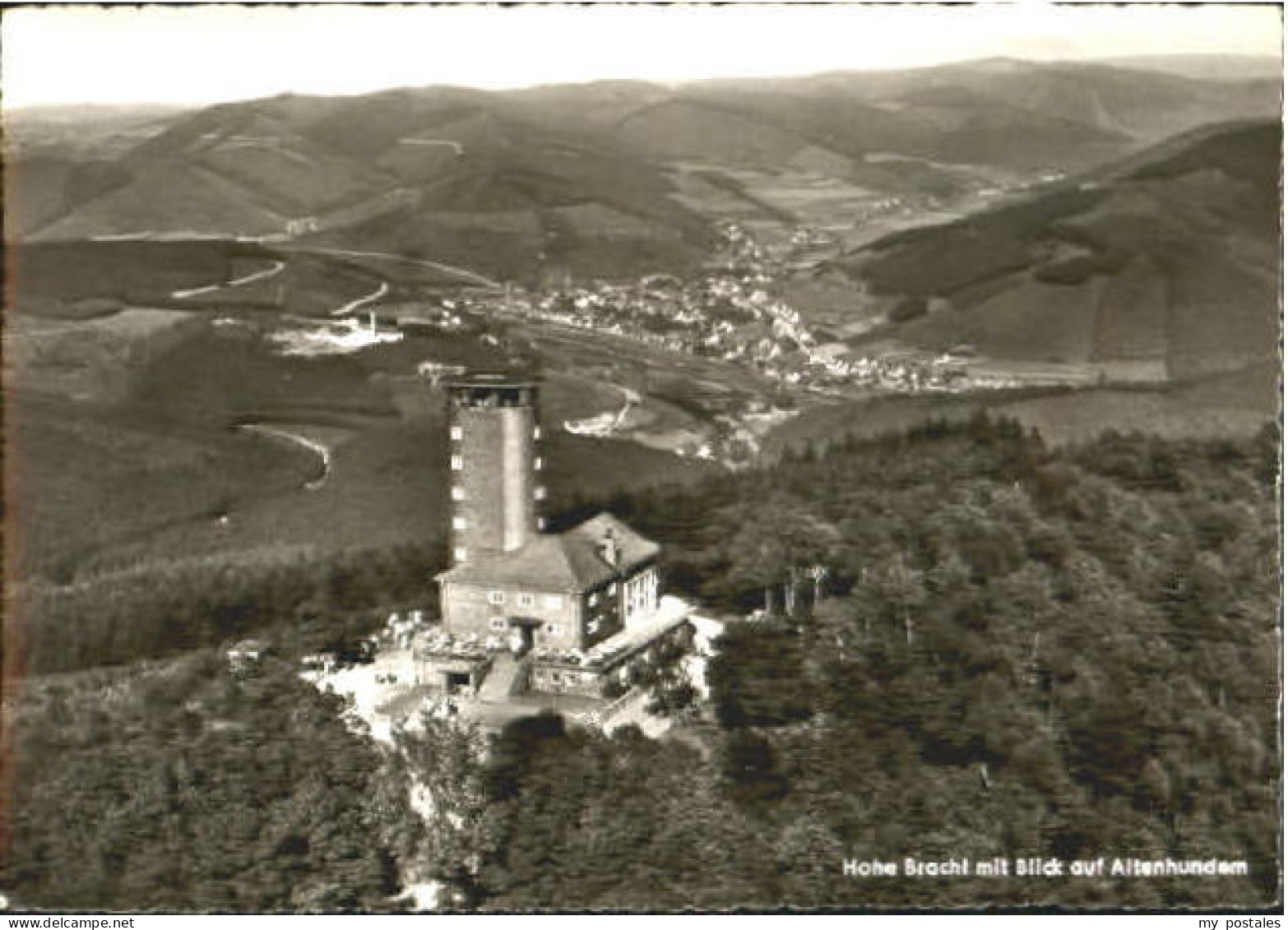Lennestadt Hohe Bracht Fliegeraufnahme ungelaufen ca. 1965