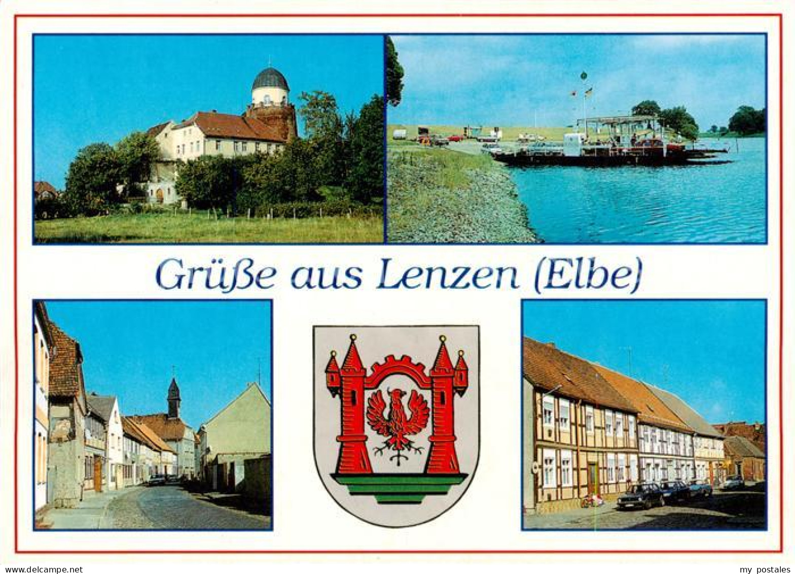 Lenzen Elbe Schloss Elbefaehre Stadtpartien
