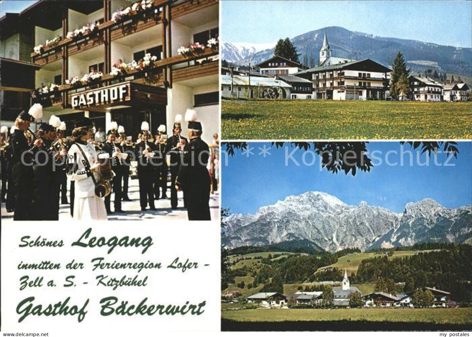 Leogang Gasthof Baeckerwirt Panorama Musikkapelle