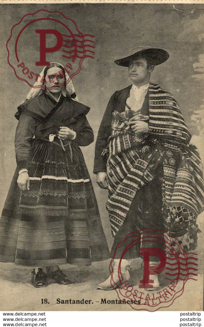 LEÓN.- MONTAÑESES LEONESES (error en el título de la postal, no son montañeses de Santander, si no de León)