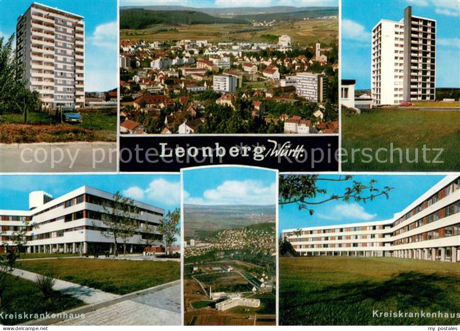 Leonberg Wuerttemberg Hochhaeuser Panorama Kreiskrankenhaus Fliegeraufnahme