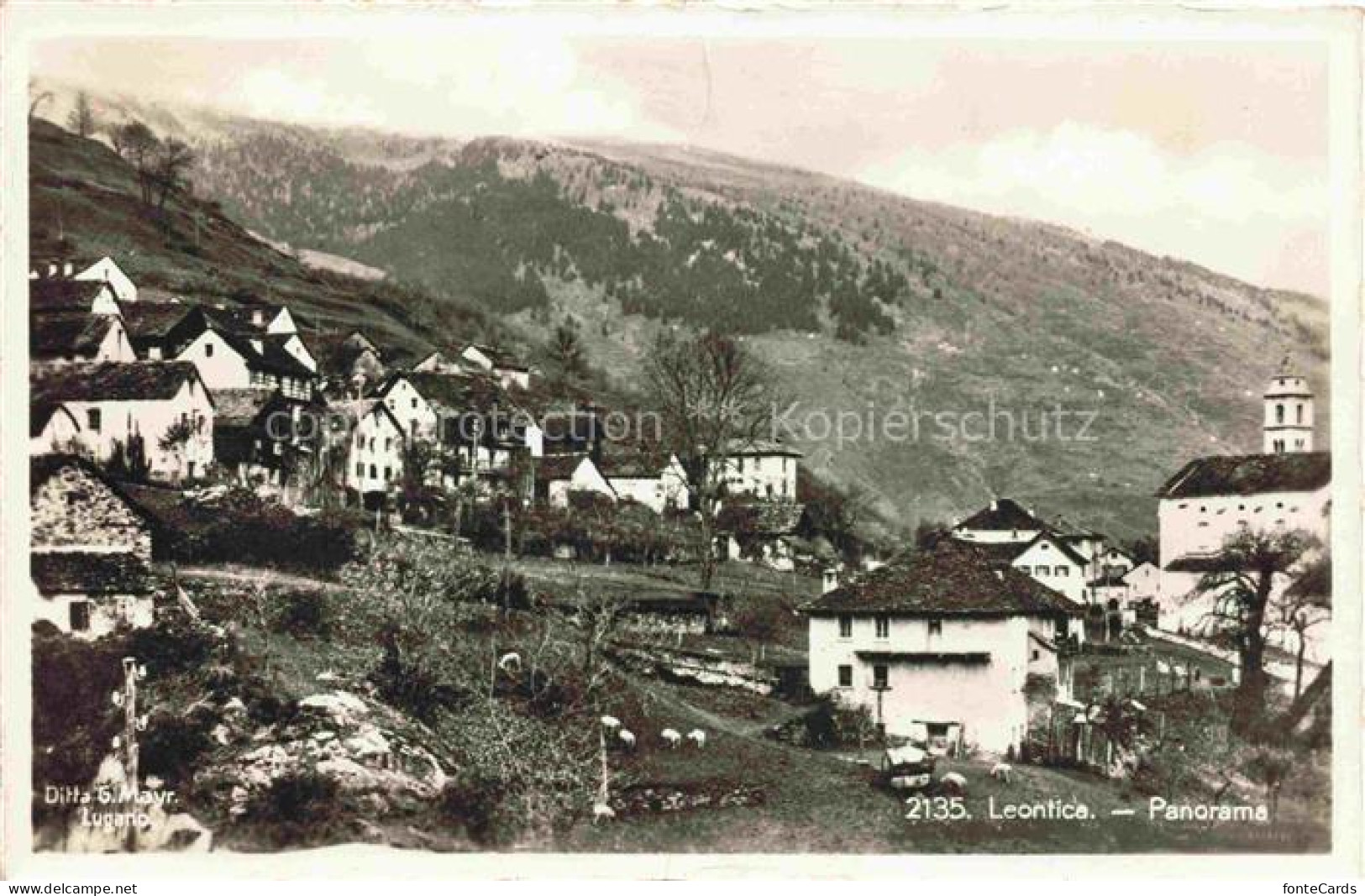 Leontica Blenio TI Teilansicht Panorama