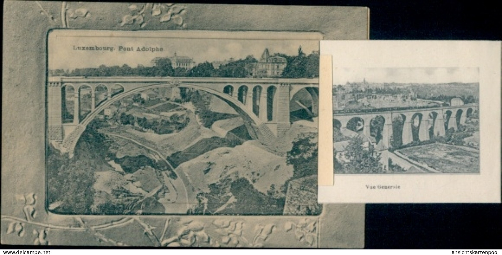 Leporello CPA Luxemburg Stadt, Pont Adolphe, Stadtpanorama