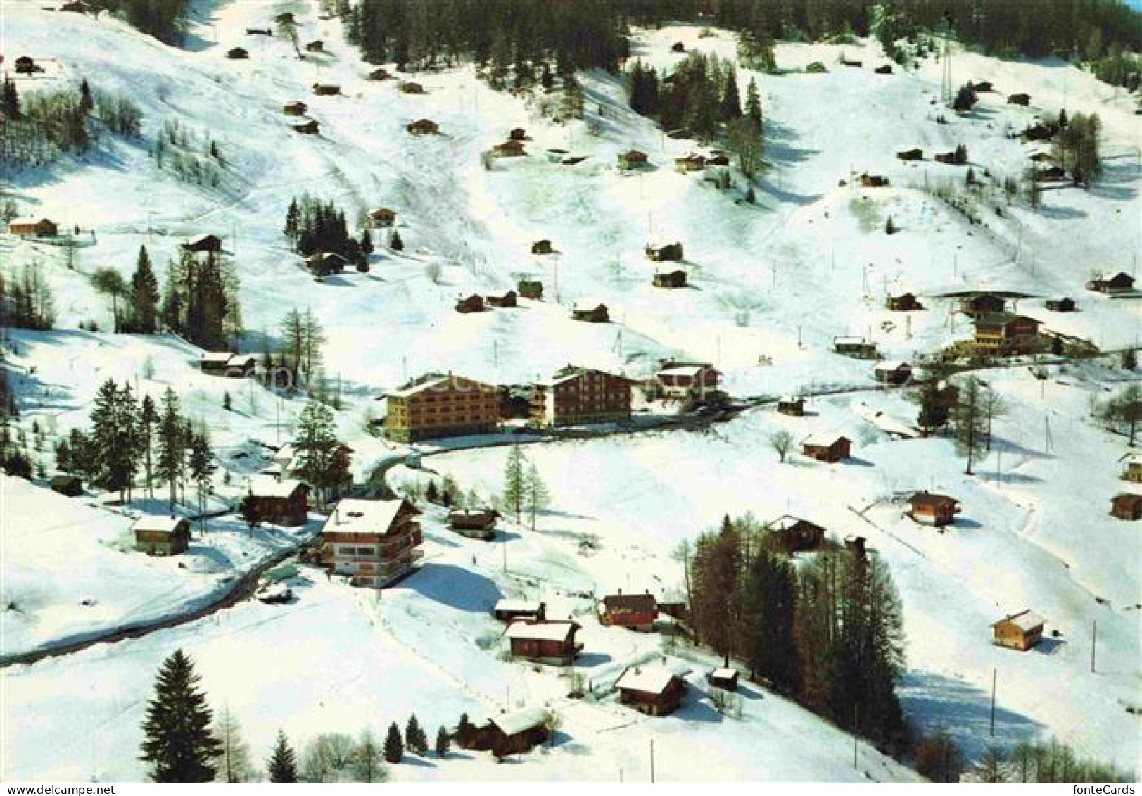 Les Mayens de Riddes Centre de la Station d'hivers vue aérienne