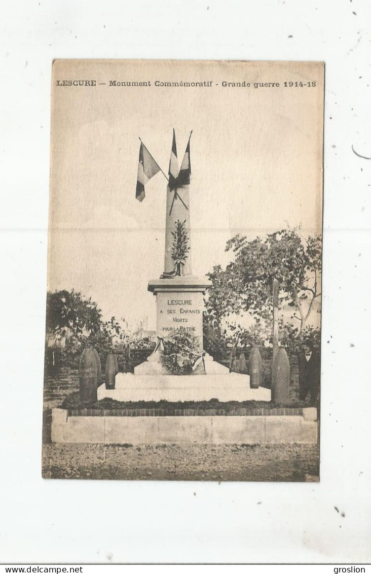 LESCURE (TARN) MONUMENT COMMEMORATIF GRANDE GUERRE 1914 18