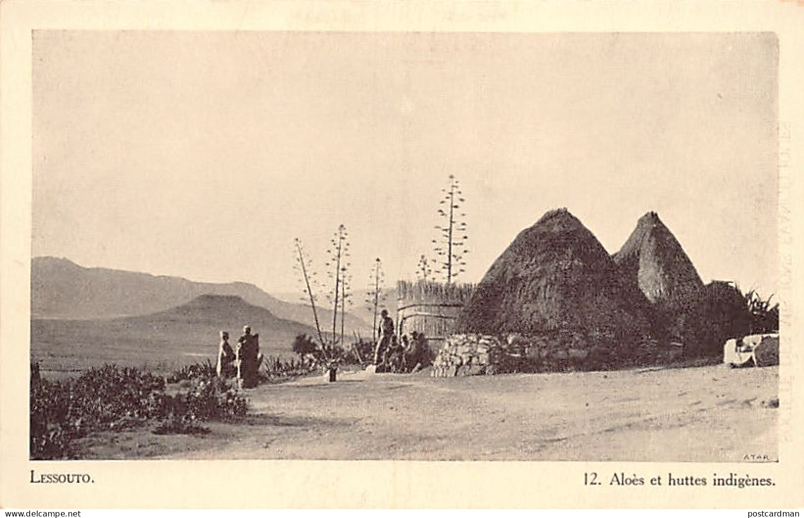 Lesotho - Aloe and native huts - Publ. Society of Evangelical Missions - Morija Book Depository