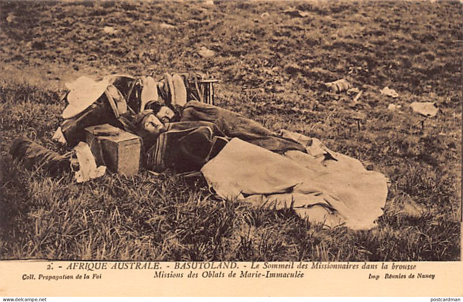 LESOTHO - Basutoland - Missionaries sleeping in the bush - Publ. Oblats of Mary Immaculate from Paris (France)