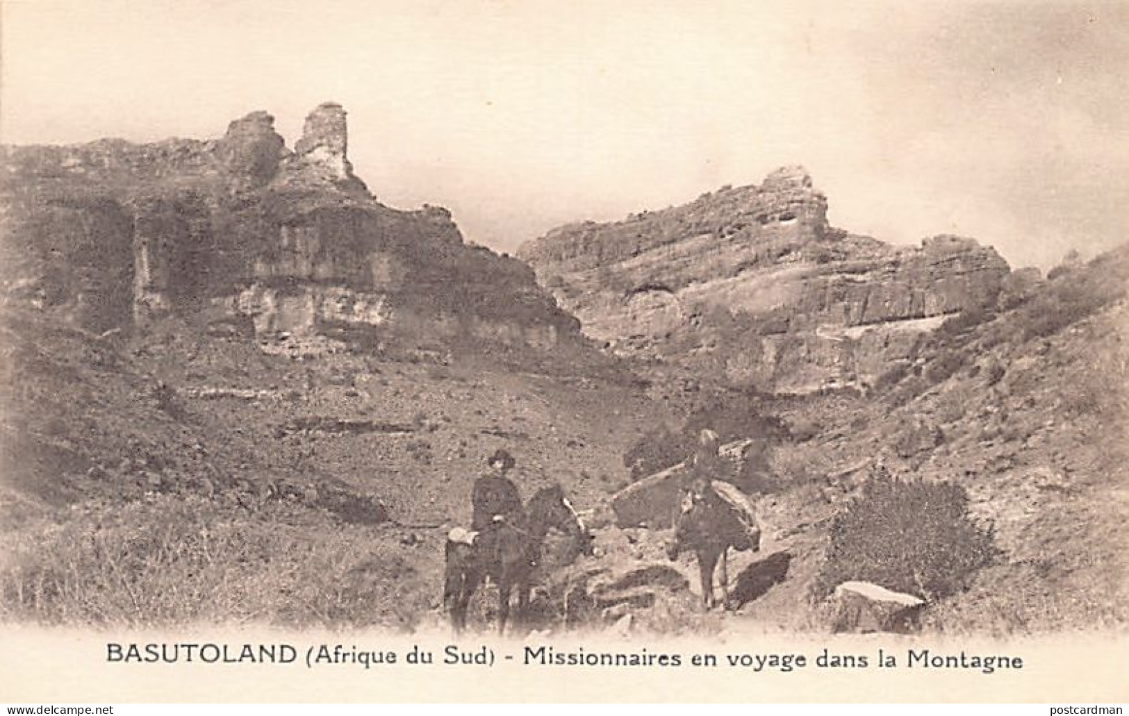 LESOTHO - Basutoland - Missionaries travelling in the mountains - Publ. Oblats of Mary Immaculate from Paris (France)