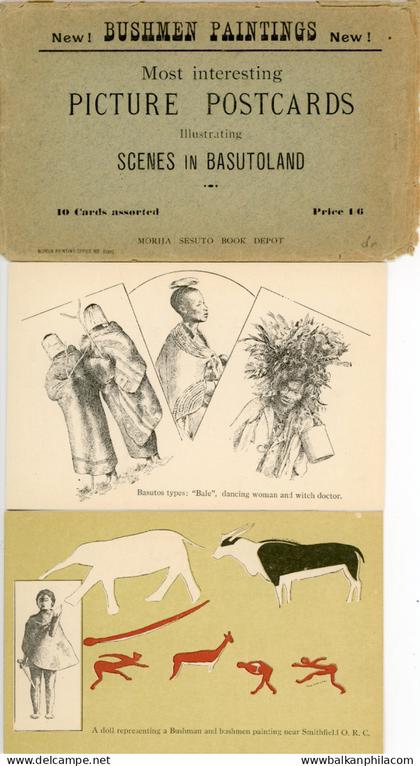 Basutoland Lesotho Cave Bushmen Paintings set of 10