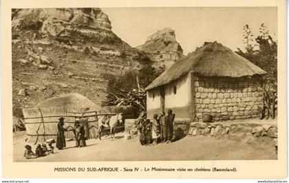 Basutoland Lesotho Missionaries Visiting Village