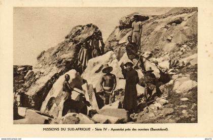 PC AFRICA LESOTHO BASUTOLAND APOSTLE WORKERS TYPES VINTAGE POSTCARD (b64308)
