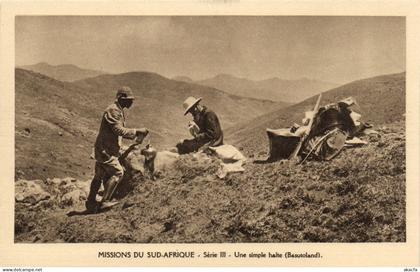 PC AFRICA LESOTHO BASUTOLAND MISSIONS RESTING VINTAGE POSTCARD (b64312)