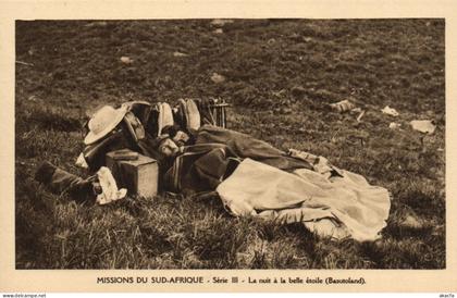 PC AFRICA LESOTHO BASUTOLAND MISSIONS SLEEPING VINTAGE POSTCARD (b64313)