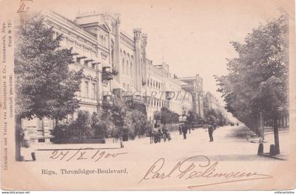 LATVIA - Riga, Thronfolger-Boulevard, Postcard 1900