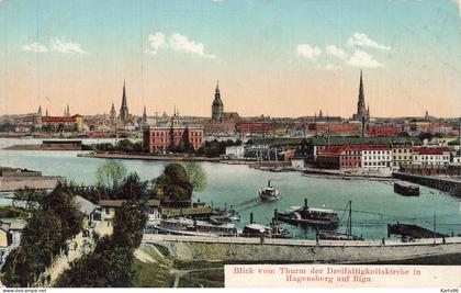 riga , letonia * blick vom thurm der dreifaltigkeitskirche in hagensberg auf Riga * lettonie
