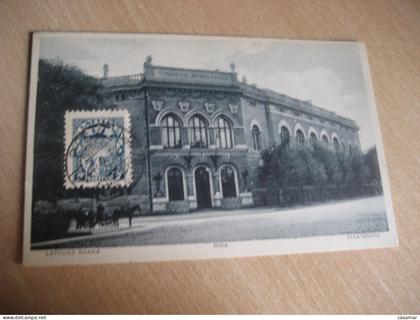 RIGA Latvijas Banka Staatsbank 1932 cancel LATVIA postcard