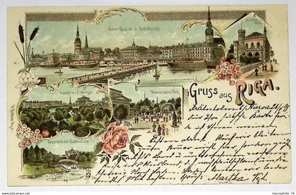 GRUSS AUS RIGA LETTONIE LETTONIA 1898