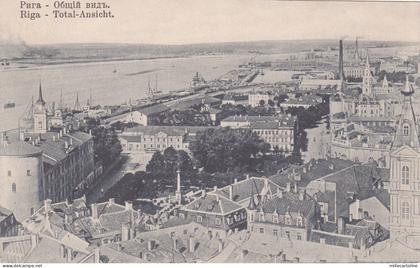 LATVIA - Riga, Total-Ansicht, Postcard 1917 WWI Feldpost