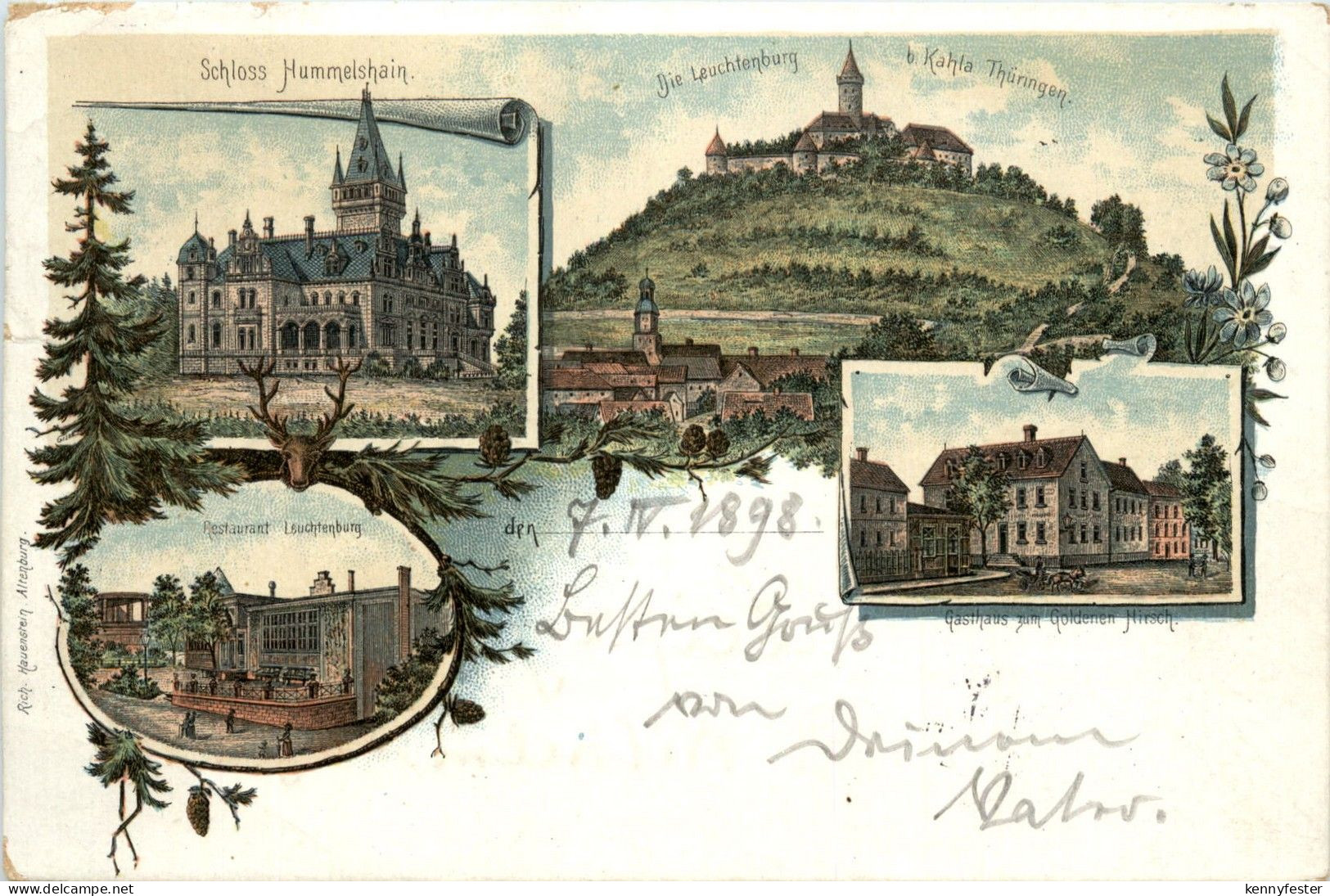Leuchtenburg bei Kahla - Litho