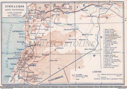 LEBANON - Syrie & Liban Carte Touristique, Postcard Beyrouth Imp.catholique
