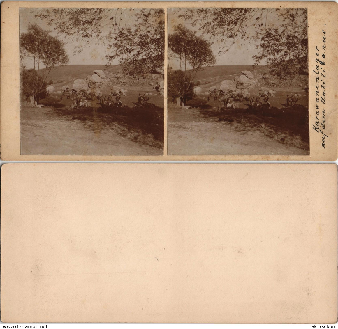 Libanon Karawanenlager Antilibanos Libanon 1909 Privatfoto 3D/Stereoskopie
