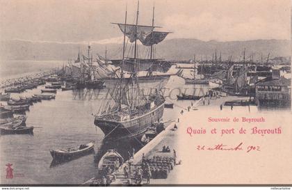 LEBANON - Quais et Port de Beyrouth, Postcard 1902