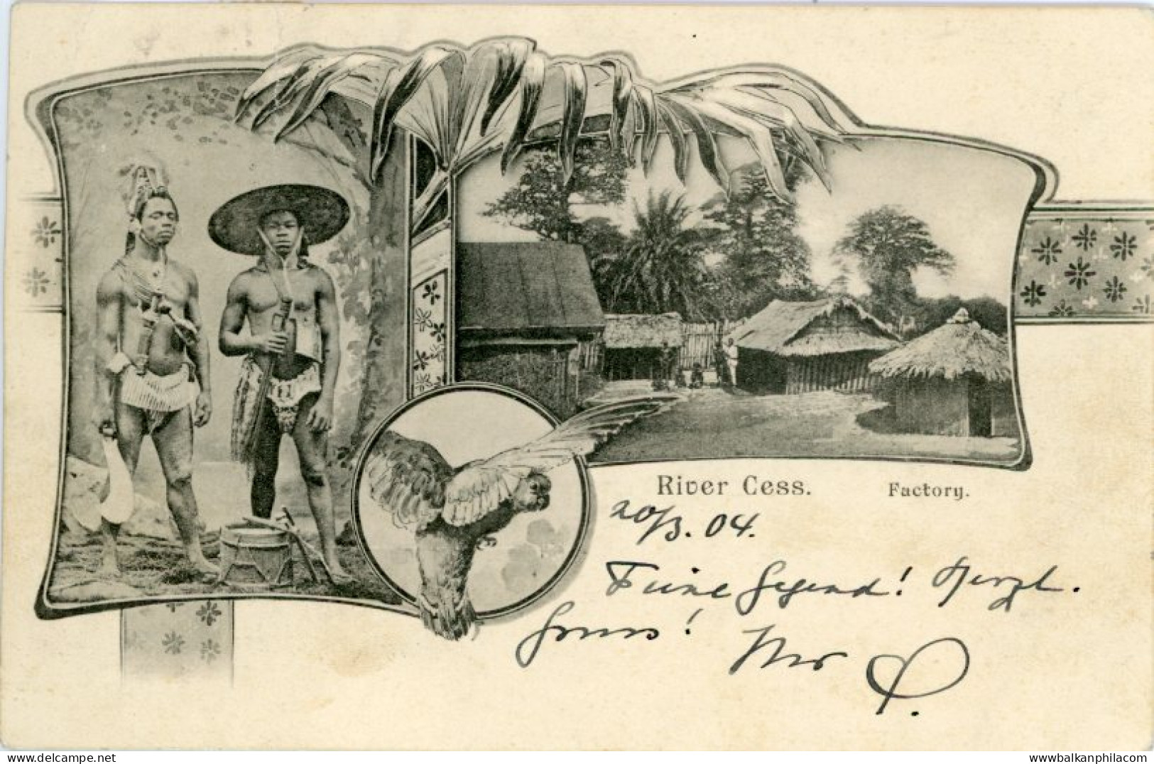Liberia River Cess 1905 Deutsche Sea Post to Stassfurt