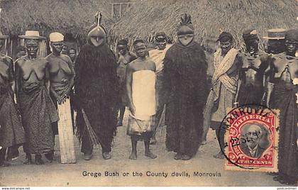 Liberia - Grege Bush or The Country Devils - Masked dancers - SMALL FAULTS ON RIGHT BORDER